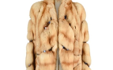 Russian Sable Fur Car Coat Jewel Encrusted Striking Do