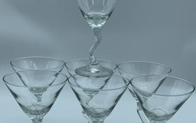 SET OF 7 MODERN "DRUNKEN" MARTINI GLASSES