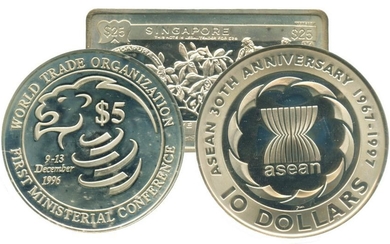 SINGAPORE Silver & Cu-Ni $10 commemorative 2 in 1 Coin