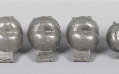 SIX PEACH PEWTER MOLDS, PROBABLY 20TH CENTURY, FOR VISIT OF DIANA, PRINCESS OF WALES, TO PRESIDENT RONALD REAGAN,PART TWO