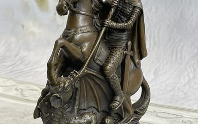 Saint George and Dragon Bronze Sculpture