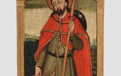 Saint Rochus Début du 16ème siècle Huile sur panneau de bois 111 x 45 cm...