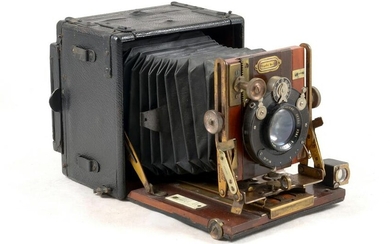 Sanderson 'Regular' Quarter Plate Wood & Brass Camera.
