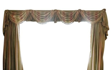 Scalamandre Window Treatments, Curtains, Drapery Rainbow Stripe, Fringed, Lined
