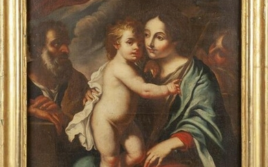 Scuola genovese sec.XVII "Sacra Famiglia" olio