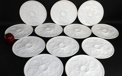 Set of 12 French oyster plates