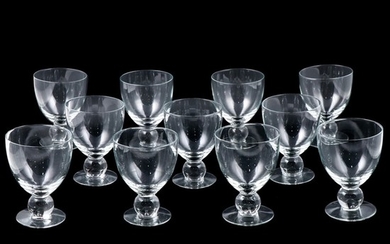 Set of Eleven Baluster Stem Glass Water Goblets