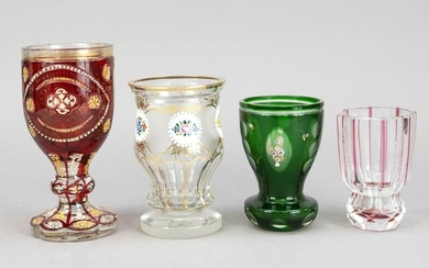 Set of four glasses, 20th cent
