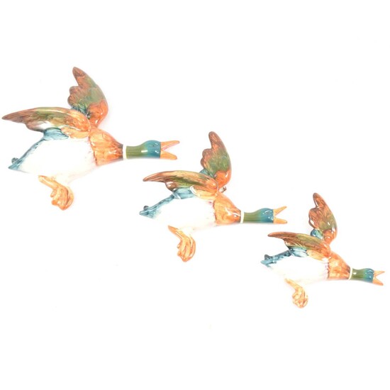 Set of three Beswick wall mounted flying ducks.