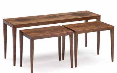 SOLD. Severin Hansen Jr.: A set of three rosewood nesting tables. H. 41/46 cm. L. 48.5/109.5 cm. W. 32 cm. (3) – Bruun Rasmussen Auctioneers of Fine Art