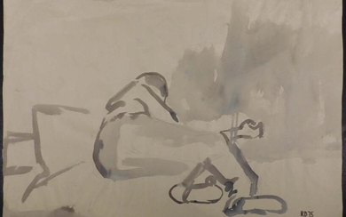 Signed R.D.: Sketch of a Figure Resting