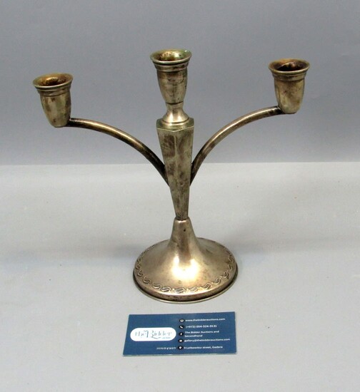 Silver Tri-Armed Shabbat Candlestick
