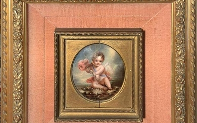 Oil painting on papier machè, allegedly by Sir Thomas