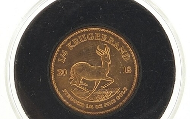 South African 2018 1/4 krugerrand with capsule - this lot is...