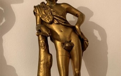 Statuette en bronze doré représentant Pan... - Lot 4 - L'Huillier & Associés