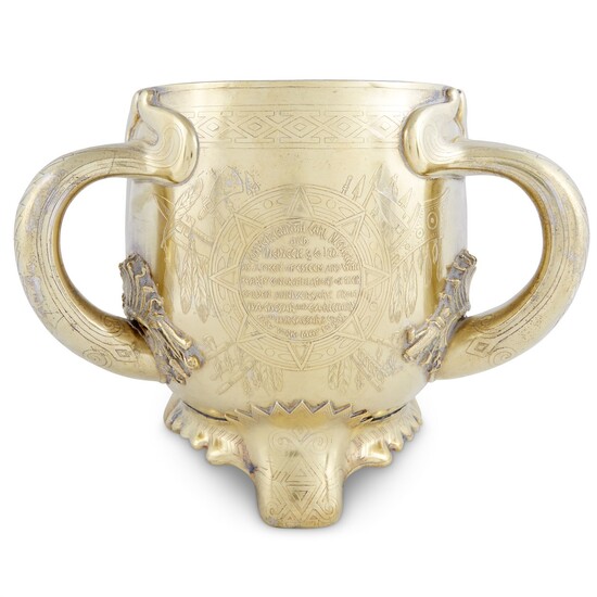 Sterling silver-gilt Native American-style presentation loving cup Tiffany & Co., New York, NY, circa 1905
