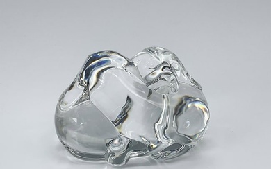 Steuben Glass Crystal Hand Cooler, Puppy Love