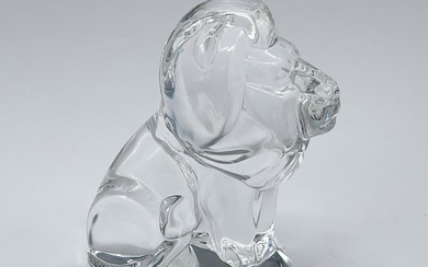 Steuben Glass Crystal Lion Hand Cooler