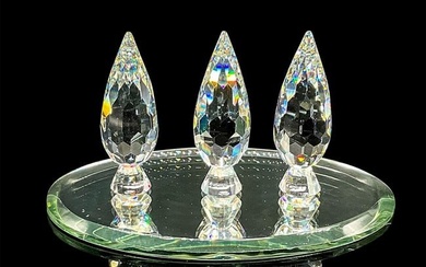 Swarovski Silver Crystal Figurines, Poplar Trees + Base