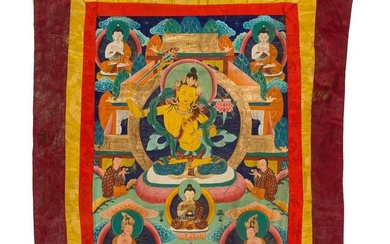 THANGKA SHOWING A BUDDHIST DEITY