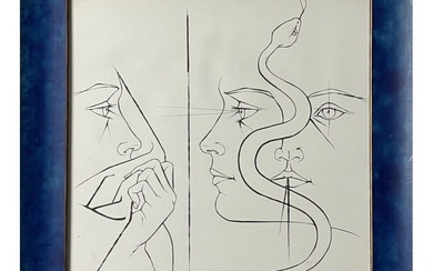 TREMOIS Pierre-Yves (1921-2020). «Profils feminins ». Gravure hors commerce. Format encadré 41 x 38 cm...