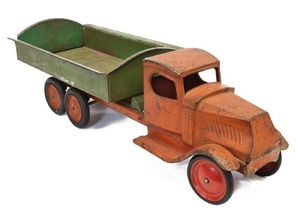 TURNER PAINTED PRESSED STEAL TOY DUMP TRUCK