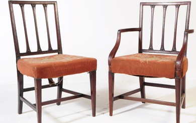 TWO GEORGE III 19TH CENTURY ROSEWOOD DINING CHAIRS