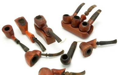 Ten Danish Pipes, Assorted Burled Woods and Other