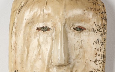 Terry Turrell (American, b. 1946) Carved and Painted Wood Mask