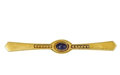 The Kalo Shop gold & lapis lazuli bar pin/brooch