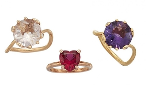 Three gem rings including two "Oui" rings,...