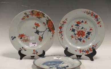 Three late 18th or 19th century Chinese porcelain plates