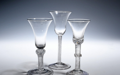 Three wine glasses c.1750-60