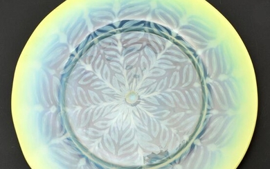 Tiffany Pastel Favrile Fern Pattern Plate. 11" dia.