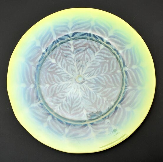 Tiffany Pastel Favrile Fern Pattern Plate. 11" dia.