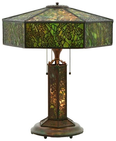 Tiffany Studios Overlay Table Lamp