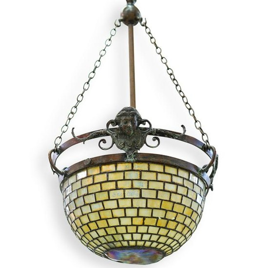 Tiffany Studios "Turtle Back" Hanging Lamp