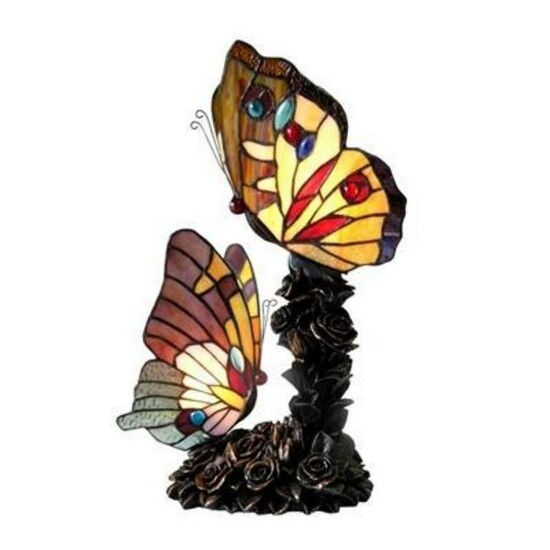 Tiffany-style Stained Glass Butterfly Table Lamp