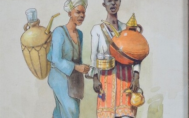 Tony Binder (1868, Wien - 1944, Nördlingen) - Afrikanische Teeverkäufer