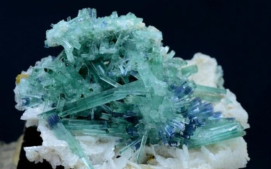 Tourmaline Crystal , Blue Cap Tourmaline Crystals with