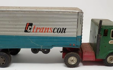 Transcon Tin Tractor Trailer Toy Truck