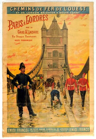 Travel Poster Railroads of the Paris to London
