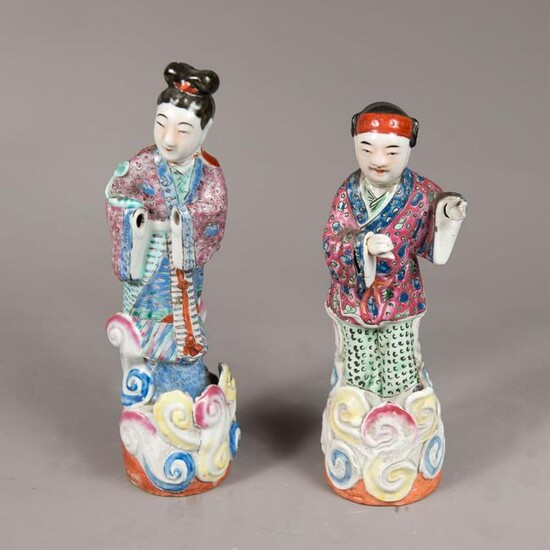 Two Cantonese porcelain figures