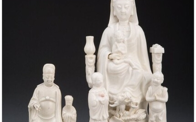 Two Chinese Blanc-de-Chine Figural Group with St
