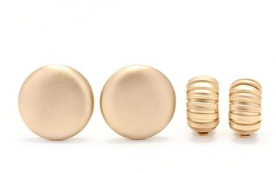 Two Pairs of Gold Earrings