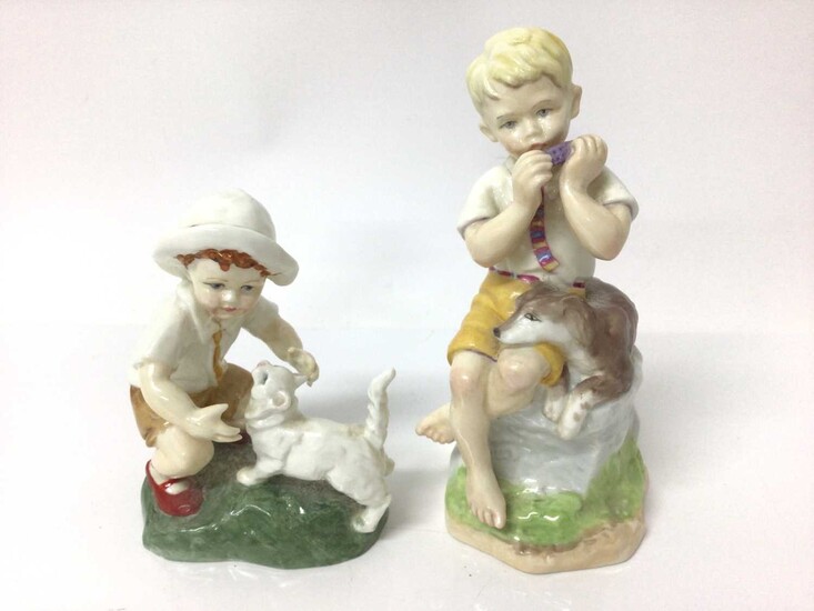 Two Royal Worcester porcelain figures, modelled by F.G. Doughty, including 'Snowy' and 'June'
