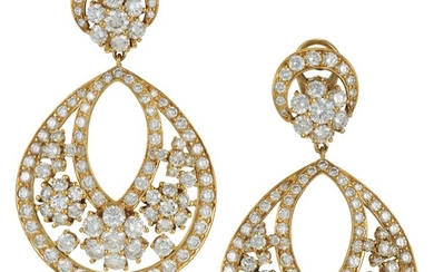 VAN CLEEF & ARPELS DIAMOND 'SNOWFLAKE' EARRINGS