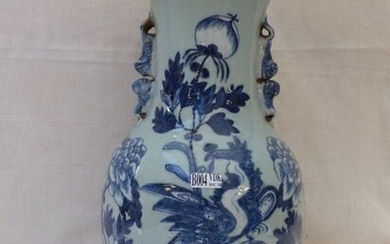 Blue and white porcelain vase of China decorated with a...