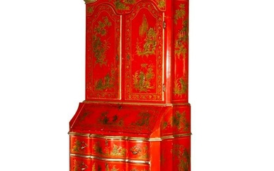 Venetian Chinoiserie Secretary Bookcase