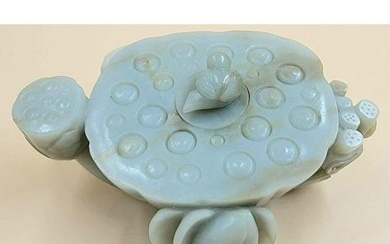 Very Fine 18th C Chinese Jade Water Coupe Lotus Design